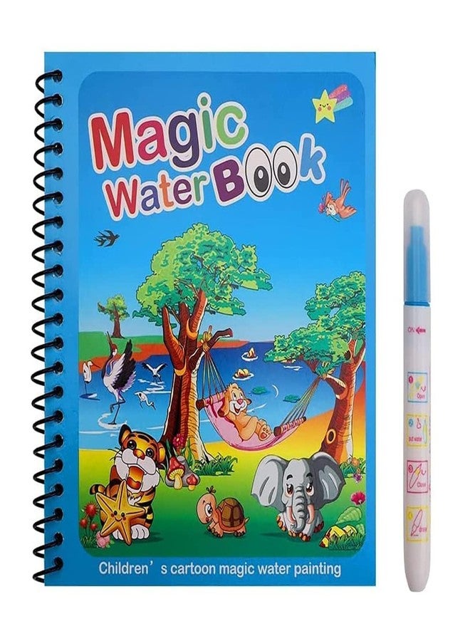 Whitecloud TRANSFORMING HOMES Magic Water Coloring Drawing Painting Books Doodle Coloring Children Reusable Baby Drawing Book with Pen MWB1 Multicolor Pack of (1) - Image 1